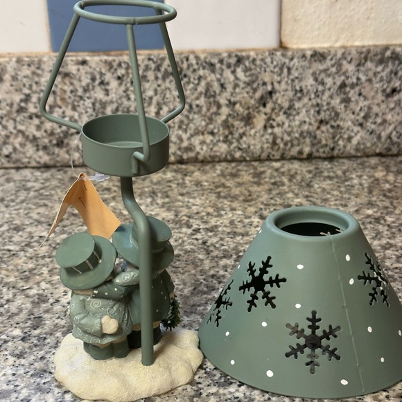 Crazy Mountain Snowman Tea Light Candle Holder - Green - Picture 3 of 15